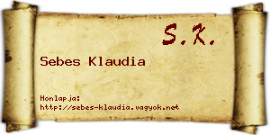 Sebes Klaudia névjegykártya