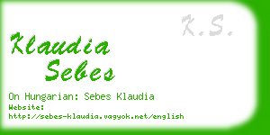 klaudia sebes business card